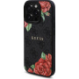 Guess 4G Roses kryt se vzorem růží a MagSafe pro iPhone 16 Pro Max - šedý