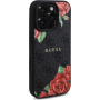 Guess 4G Roses kryt se vzorem růží a MagSafe pro iPhone 16 Pro Max - šedý