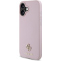 Guess Grained 4G Small Metal Logo kryt s MagSafe pro iPhone 16 - růžový