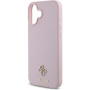 Guess Grained 4G Small Metal Logo kryt s MagSafe pro iPhone 16 Plus - růžový