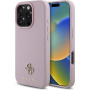 Guess Grained 4G Small Metal Logo kryt s MagSafe pro iPhone 16 Pro - růžový