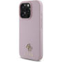 Guess Grained 4G Small Metal Logo kryt s MagSafe pro iPhone 16 Pro - růžový