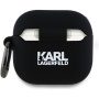 Karl Lagerfeld 3D Logo NFT Karl Head silikonový obal pro AirPods 4 / 5 - černý