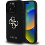 Guess Grained 4G Metal Logo kryt pro iPhone 16 Pro - černý