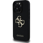 Guess Grained 4G Metal Logo kryt pro iPhone 16 Pro - černý