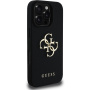 Guess Grained 4G Metal Logo kryt pro iPhone 16 Pro - černý