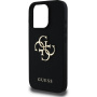 Guess Grained 4G Metal Logo kryt pro iPhone 16 Pro - černý