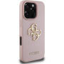 Guess Grained 4G Metal Logo kryt pro iPhone 16 Pro - růžový