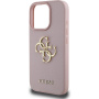 Guess Grained 4G Metal Logo kryt pro iPhone 16 Pro - růžový