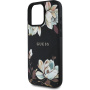 Guess Grained Magnolia kryt se vzorem květin a MagSafe pro iPhone 16 Pro - černý