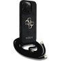 Guess 4G Metal Logo Crossbody kryt se šňůrkou pro iPhone 16 Pro - šedý