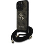 Guess 4G Metal Logo Crossbody kryt se šňůrkou pro iPhone 16 Pro Max - hnědý