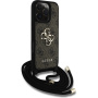 Guess 4G Metal Logo Crossbody kryt se šňůrkou pro iPhone 16 Pro Max - hnědý