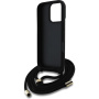 Guess 4G Metal Logo Crossbody kryt se šňůrkou pro iPhone 16 Pro Max - hnědý