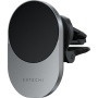 Satechi magnetický držák do auta do ventilační mřížky s bezdrátovým nabíjením pro iPhone - vesmírně šedý