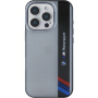 BMW IML Motorsport Vertical Stripe kryt pro iPhone 16 Pro - šedý