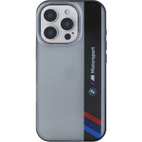 BMW IML Motorsport Vertical Stripe kryt pro iPhone 16 Pro - šedý