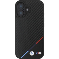 BMW M Carbon Tricolor Stripe kryt s MagSafe pro iPhone 16 - černý
