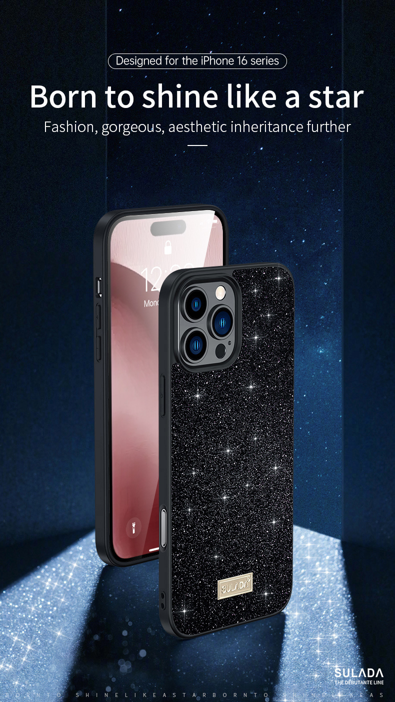 SULADA elegantní třpytivý kryt pro iPhone 16 Plus - červený
