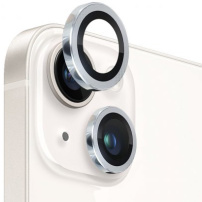 NORTHJO tvrzená skla s kovovým rámečkem k ochraně čoček zadního fotoaparátu pro iPhone 13 / 13 mini - stříbrná