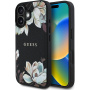 Guess Grained Magnolia kryt se vzorem květin a MagSafe pro iPhone 16 - černý