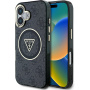 Guess IML 4G Glitter and Triangle Logo kryt s MagSafe pro iPhone 16 - šedý