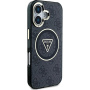 Guess IML 4G Glitter and Triangle Logo kryt s MagSafe pro iPhone 16 - šedý