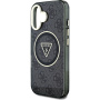 Guess IML 4G Glitter and Triangle Logo kryt s MagSafe pro iPhone 16 - šedý