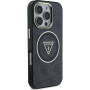 Guess IML 4G Glitter and Triangle Logo kryt s MagSafe pro iPhone 16 Pro - šedý