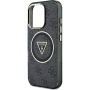 Guess IML 4G Glitter and Triangle Logo kryt s MagSafe pro iPhone 16 Pro - šedý
