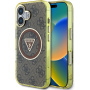Guess IML 4G Glitter and Triangle Logo kryt s MagSafe pro iPhone 16 - hnědý