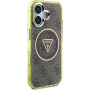 Guess IML 4G Glitter and Triangle Logo kryt s MagSafe pro iPhone 16 - hnědý