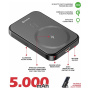 Swissten bezdrátová MagSafe powerbanka se stojánkem a portem USB-C - 5 000 mAh - černá