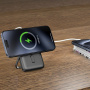Swissten bezdrátová MagSafe powerbanka se stojánkem a portem USB-C - 10 000 mAh - černá