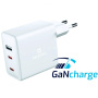 Swissten GaN nabíjecí adaptér s porty 2x USB-C / USB-A - 70W - bílý
