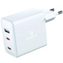 Swissten GaN nabíjecí adaptér s porty 2x USB-C / USB-A - 70W - bílý