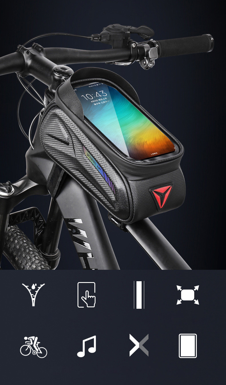 Wheel up Bike Bag voděodolná brašna na kolo s prostorem pro iPhone - černá 