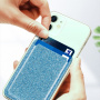 Třpytivá nalepovací kapsa na karty pro iPhone - růžová