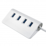 4v1 hub - 4x USB-A 3.0 na USB-A 3.0 pro MacBook - stříbrný