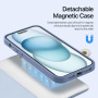 DUX DUCIS Lawa 2v1 odnímatelné flipové pouzdro s MagSafe a peněženkou pro iPhone 15 - modré
