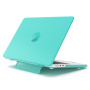 Matný transparentní kryt s vyklápěcím stojánkem pro MacBook Pro 16" (A2485 / A2780 / A2991 / A3186 / A3403 / A3428 / A3429) - tyrkysový