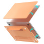 Matný transparentní kryt s vyklápěcím stojánkem pro MacBook Pro 16" (A2485 / A2780 / A2991 / A3186 / A3403 / A3428 / A3429) - tyrkysový