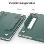 Matný transparentní kryt s vyklápěcím stojánkem pro MacBook Pro 16" (A2485 / A2780 / A2991 / A3186 / A3403 / A3428 / A3429) - tyrkysový