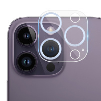 Tvrzené sklo s kovovými rámečky k ochraně čoček fotoaparátu pro iPhone 14 Pro / 14 Pro Max - modré