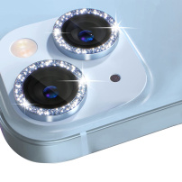 NORTHJO skla se třpytivými rámečky k ochraně čoček zadního fotoaparátu pro iPhone 14 / 14 Plus - modrá