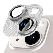 NORTHJO tvrzené sklo s kovovým rámečkem k ochraně čoček fotoaparátu pro iPhone 13 / 13 mini - stříbrné