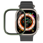 Tvrzené sklo s kovovým rámečkem pro Apple Watch Ultra 49mm - olivové