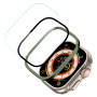 Tvrzené sklo s kovovým rámečkem pro Apple Watch Ultra 49mm - olivové