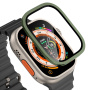 Tvrzené sklo s kovovým rámečkem pro Apple Watch Ultra 49mm - olivové