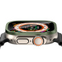 Tvrzené sklo s kovovým rámečkem pro Apple Watch Ultra 49mm - olivové